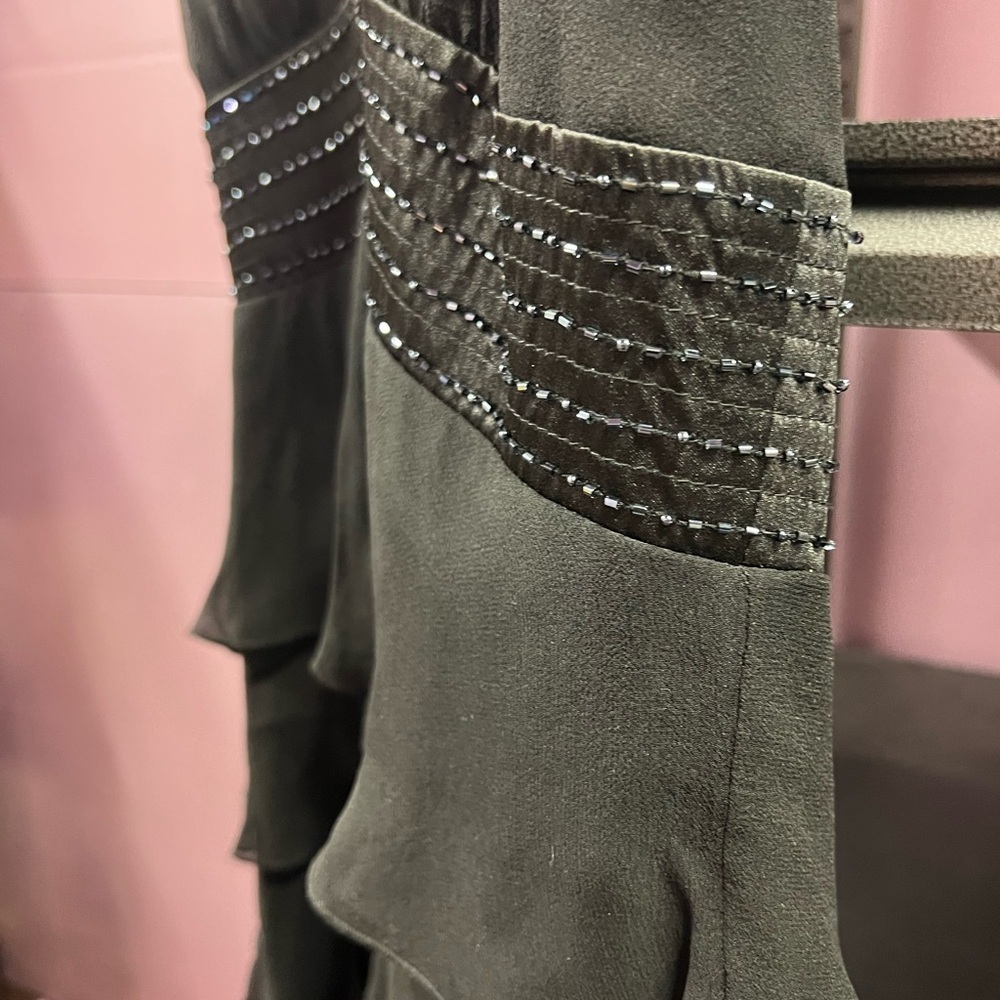 Dave & Johnny Sz 11/12 Vintage sequin Fancy tank Style short Black Dress - Picture 5 of 15